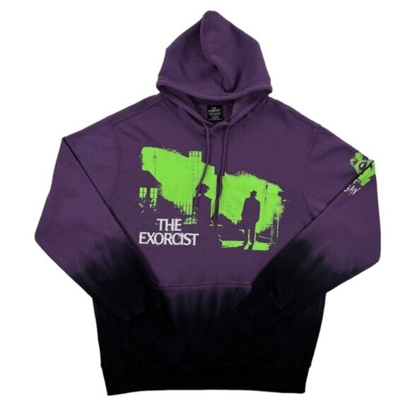 THE EXORCIST Licensed Hooded Sweatshirt Men L Hoodie NWT Tie Dye Horror Movie - Picture 1 of 16